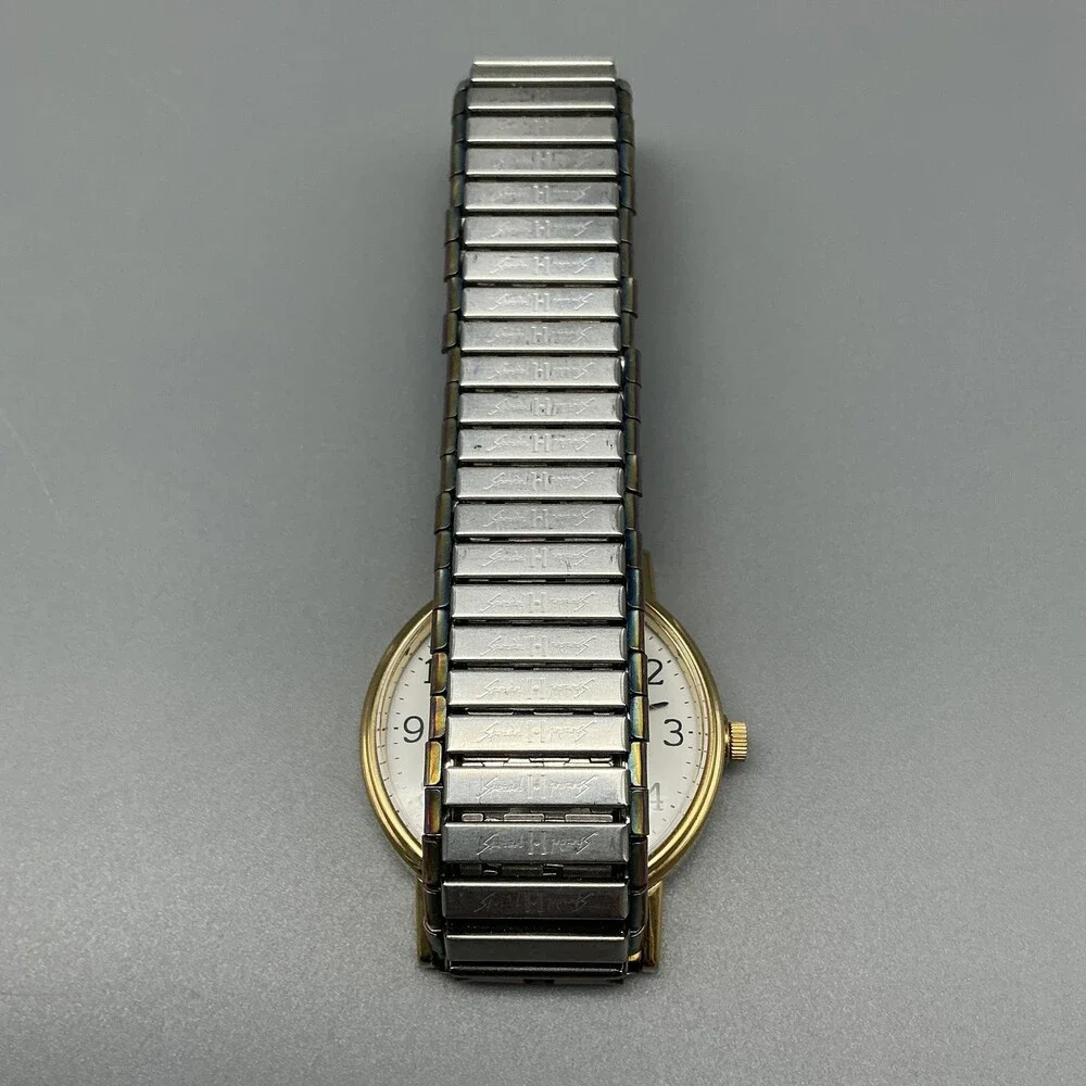 Vintage Timex Easy Reader Indiglo Mens Watch 34mm Gold Tone Stretch New Battery